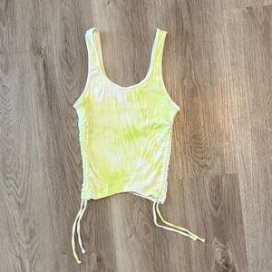 Hollister Green Tie-Dye Ruched Tank Top